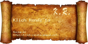 Klich Renáta névjegykártya